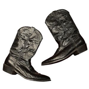 Dingo Black Western man made Leather Boots 10.5 D made in USA